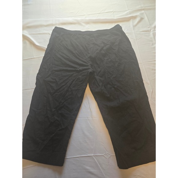 Dana Taylor Petite PXL‎ Capri Black Linen Blend Cropped Wide Leg Pants - Picture 8 of 8